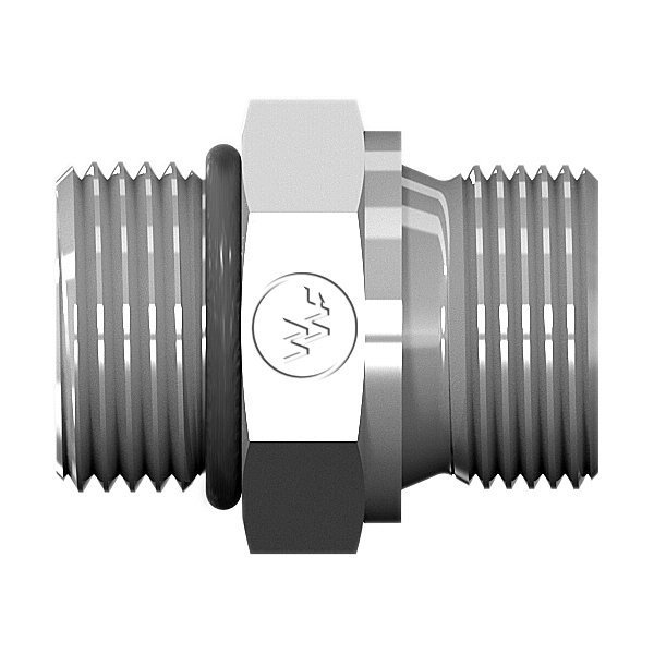 World Wide Fittings Male O-Ring Boss to Male British Standard Pipe Parallel Straight 7062X10X08